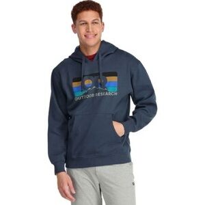 Outdoor Research Men’s Blue Logo Graphic Hoodie Size M – Organic Cotton Blend